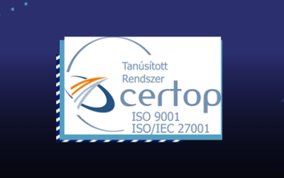 Mostantól ISO 9001, ISO 27001 tanúsítvánnyal rendelkezünk