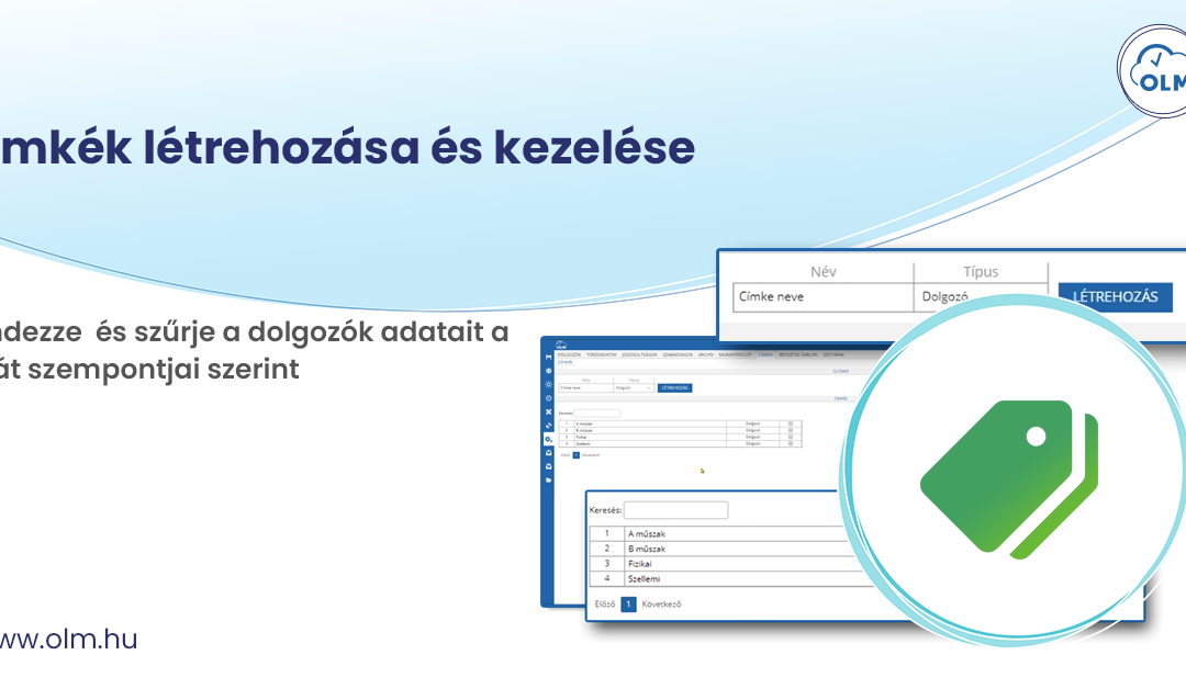 Címkék létrehozása és kezelése